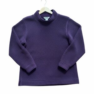 ✨ L.L. Bean Deep Plum Sherpa Fleece Mock Neck Pullover ✨